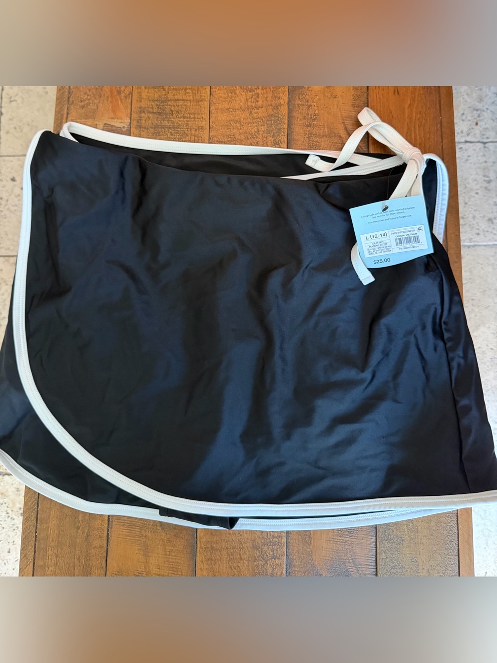 Target Black Swim Skirt with White Trim